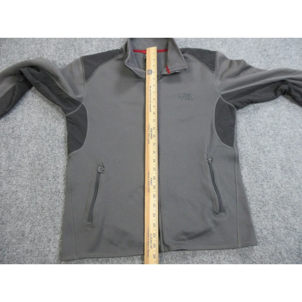 The North Face Jacket Mens Medium Gray TKA Stealth Full Zip Fleece Colorblock